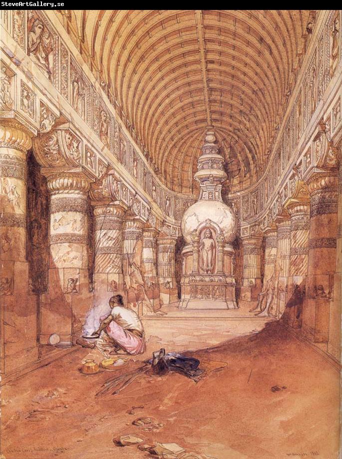 William Simpson Chaityagriha no.19 at Ajanta